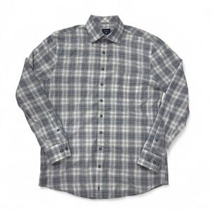 Johnnie-O Top Shelf Button Down Shirt Mens‎ Medium Long Sleeve Gray Plaid Nall